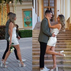 Zara Satin Dress Ivory Mini Bridal